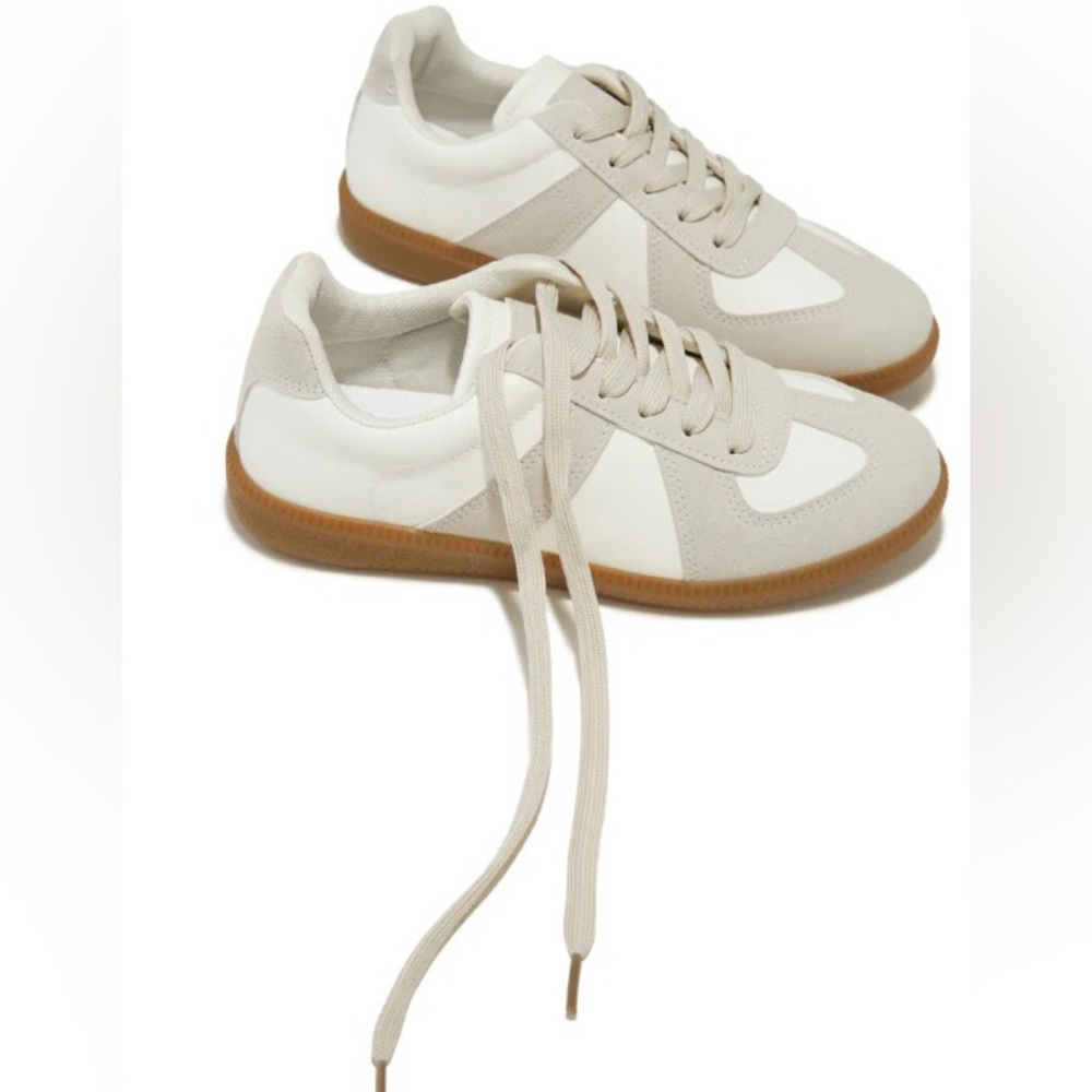 Beige and White Sneakers